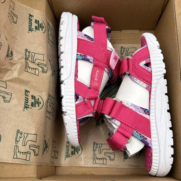 Kamik Toddler Girls Adjustable Strappy Sandals Size 7 Pink Lightweight & Comfy - Picture 10 of 14